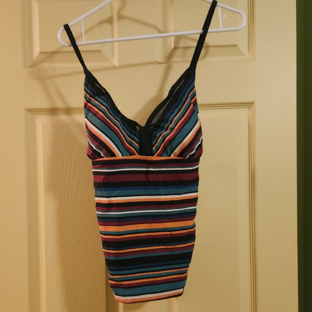 Striped swimsuit too